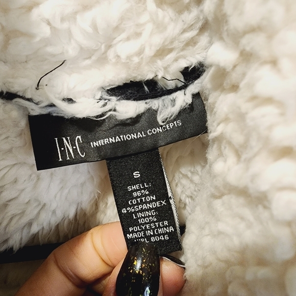 I.N.C. International Concept vest black faux shearling warm vest size s - Picture 3 of 7